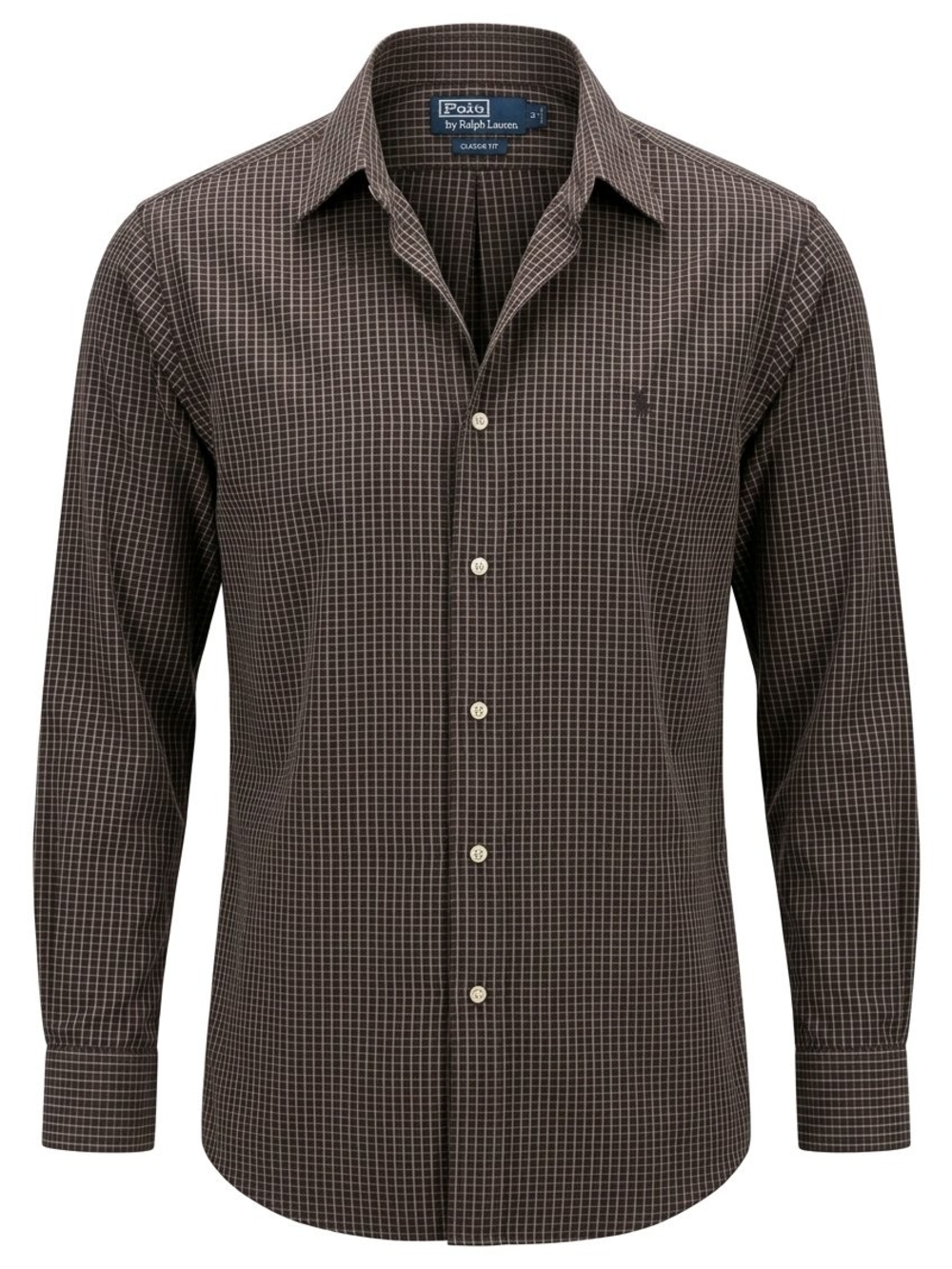 Polo by Ralph Lauren Classic Fit Brown Check Button-Up